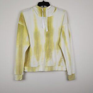 True Craft Sz XL Chartreuse Cozy Cabin Tie Dye Long Sleeve Hooded Sweatshirt NWT